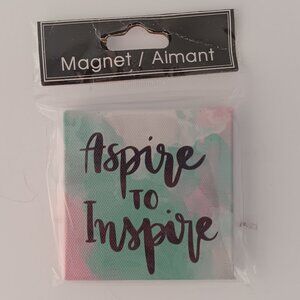 Aspire to Inspire Magnet Greenbriar Intl. Square 3" Pink White Green Gifts